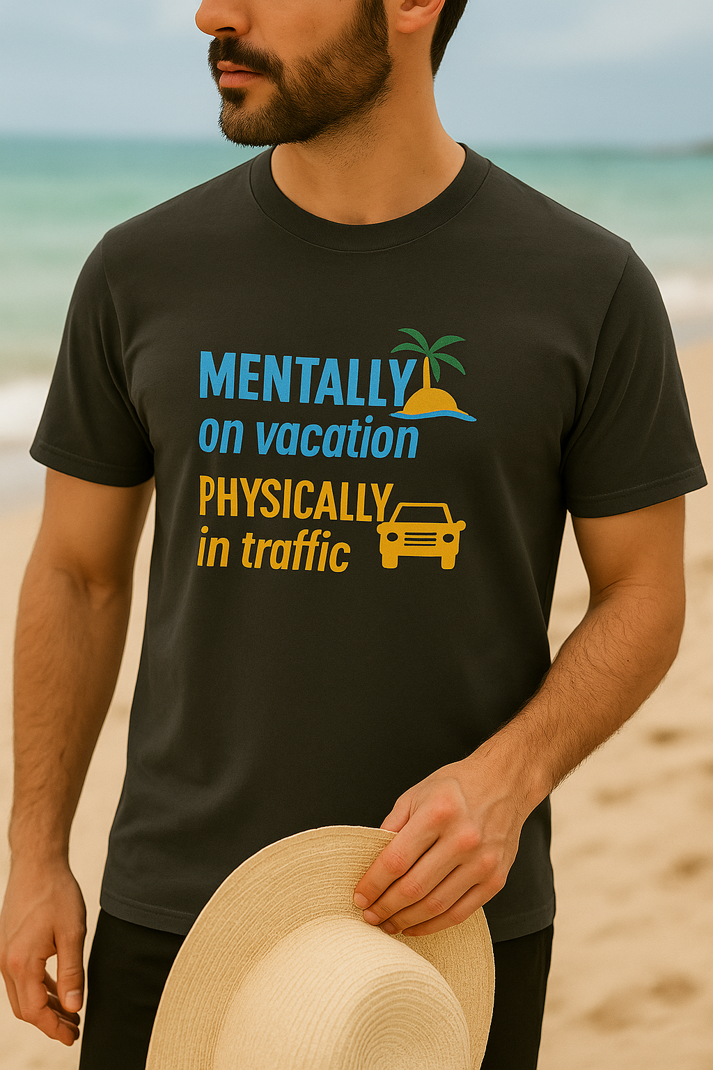 Mentally on vacation, Physically in traffic t-shirt