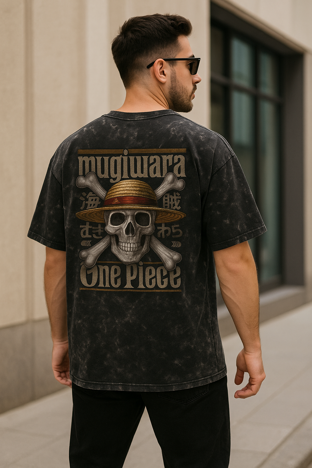 Fadeout Skull - Unisex Acid Washed Oversized Tee