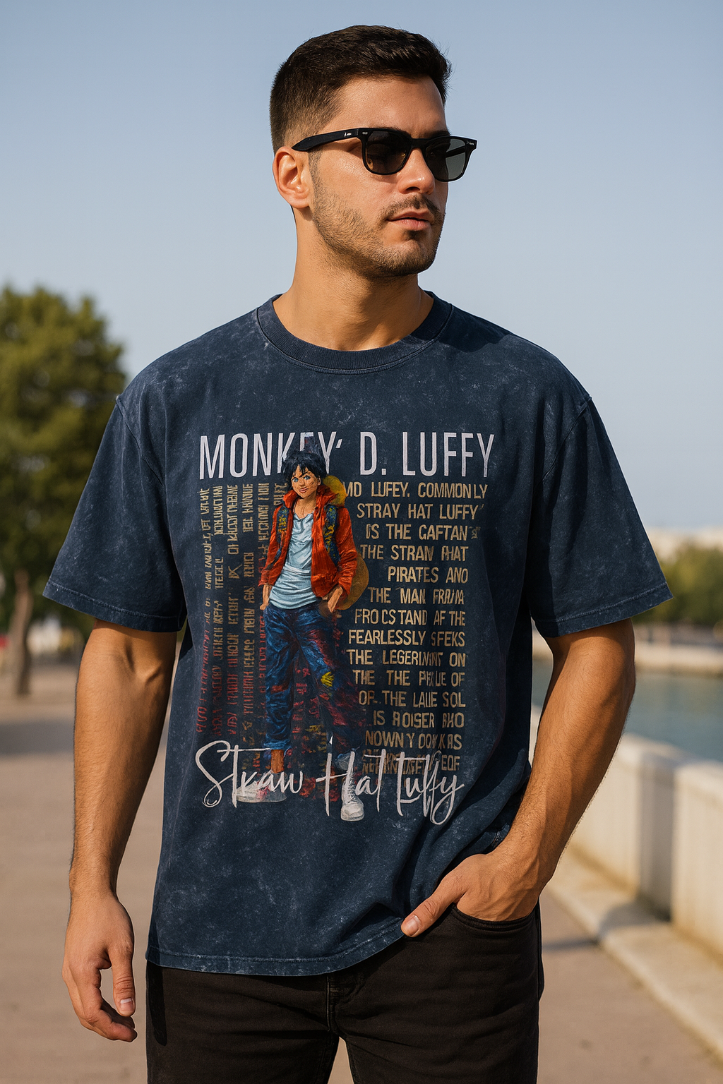 Grand Line Grunge Tee - Unisex Acid Washed Oversized Tee