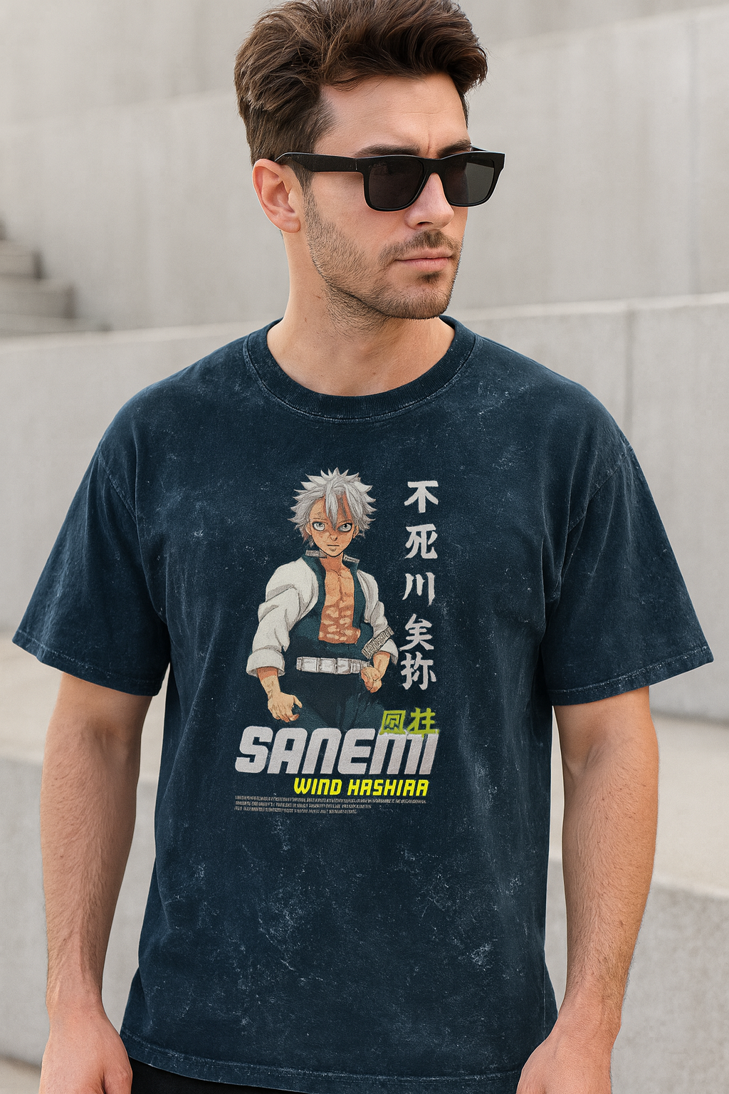 Sanemi Storm Acid Wash Tee