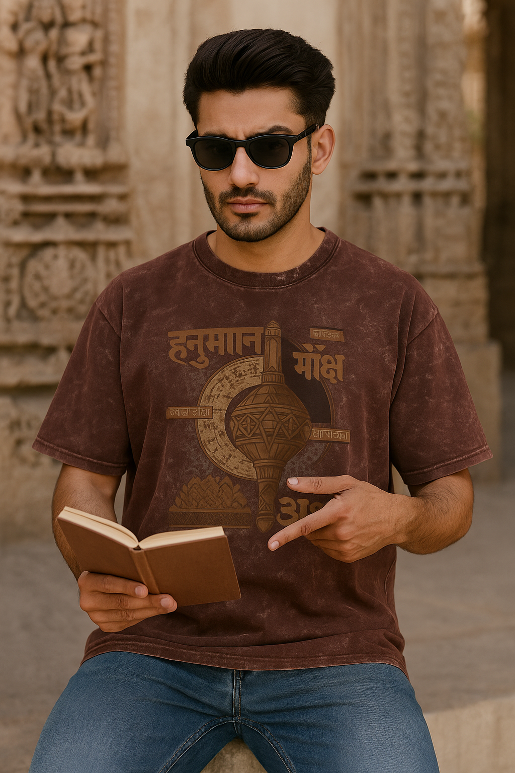 Hanuman Acid Washed Oversized Tee