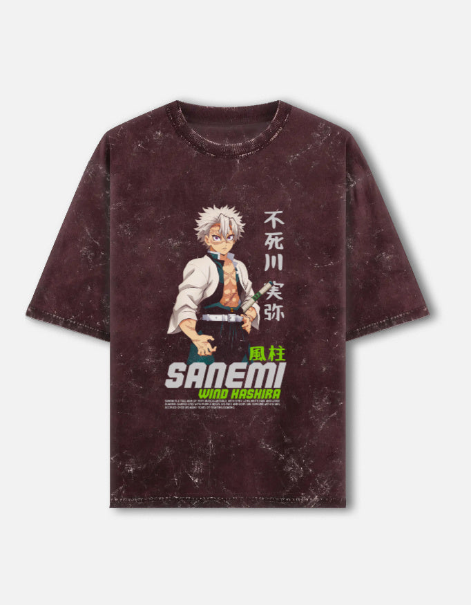 Sanemi Storm Acid Wash Tee
