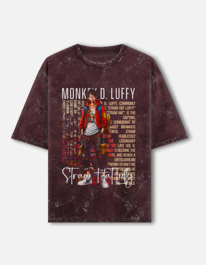 Grand Line Grunge Tee - Unisex Acid Washed Oversized Tee