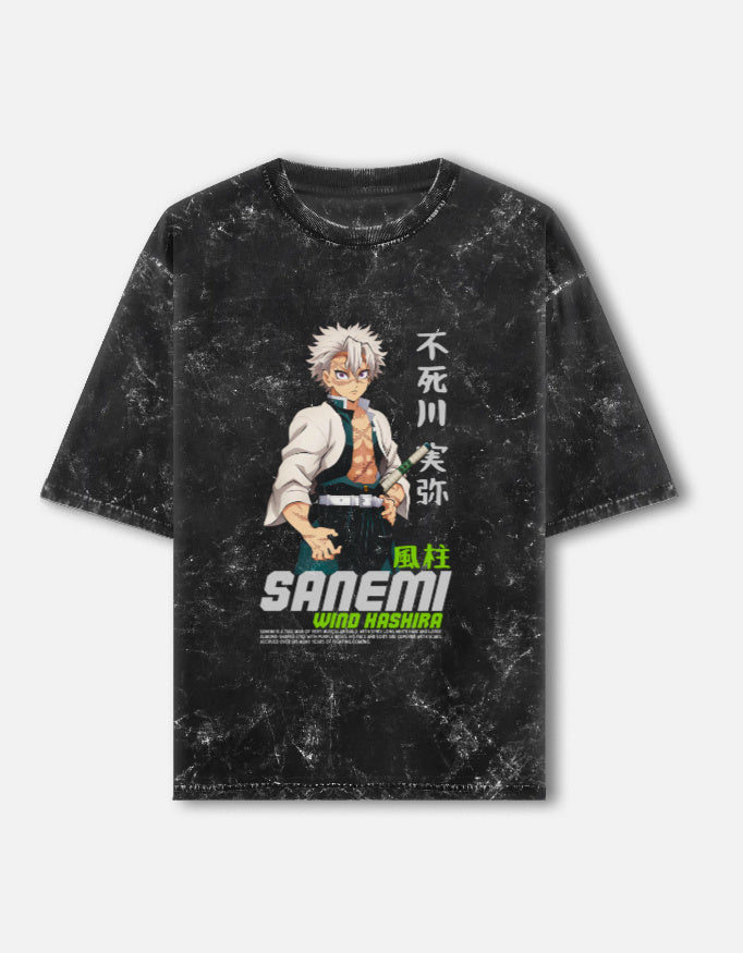 Sanemi Storm Acid Wash Tee