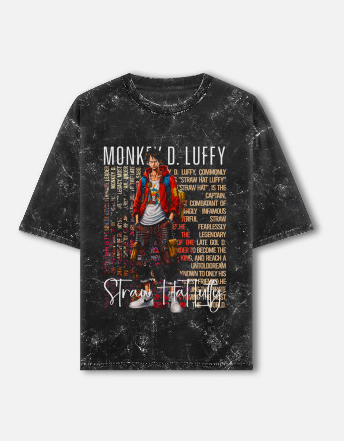 Grand Line Grunge Tee - Unisex Acid Washed Oversized Tee