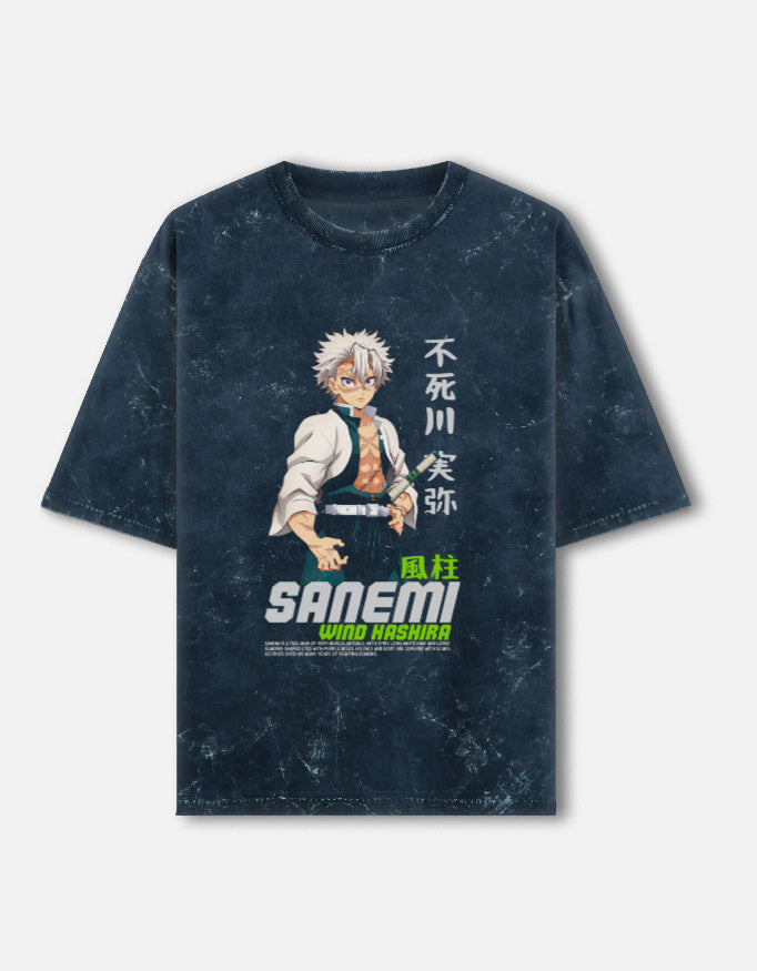 Sanemi Storm Acid Wash Tee