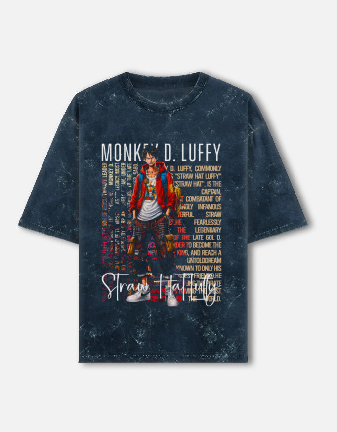 Grand Line Grunge Tee - Unisex Acid Washed Oversized Tee