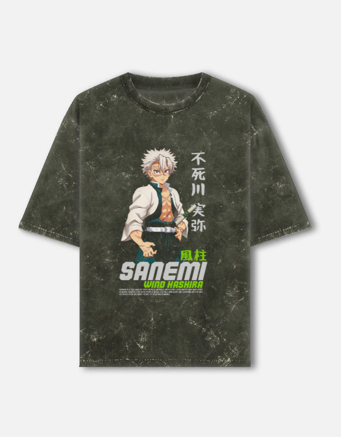 Sanemi Storm Acid Wash Tee