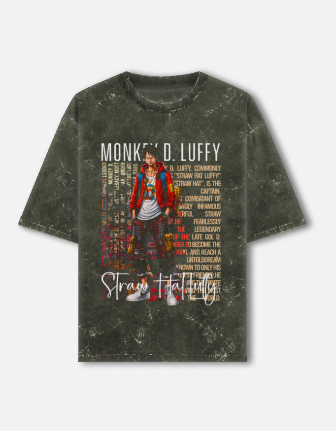 Grand Line Grunge Tee - Unisex Acid Washed Oversized Tee