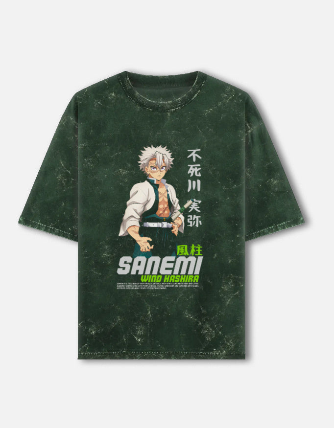 Sanemi Storm Acid Wash Tee