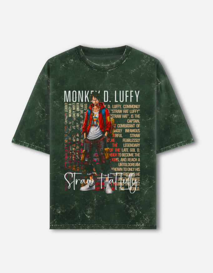 Grand Line Grunge Tee - Unisex Acid Washed Oversized Tee